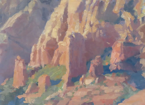 'Evening Light Splash' by Vince Fazio Oil on Canvas Landscape and Still Life Painting at Rowe Gallery